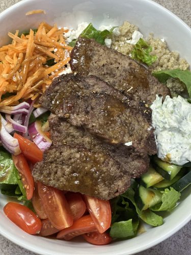 Gyro Salad with Tzatziki Sauce